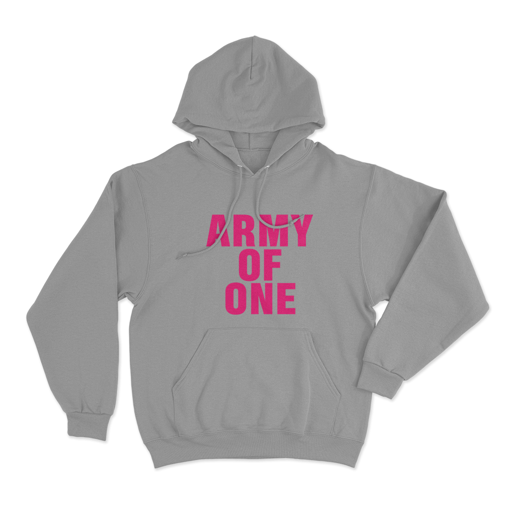 Army Of One Unisex Hoodie Grey Army Of One Unisex Hoodie Grey
