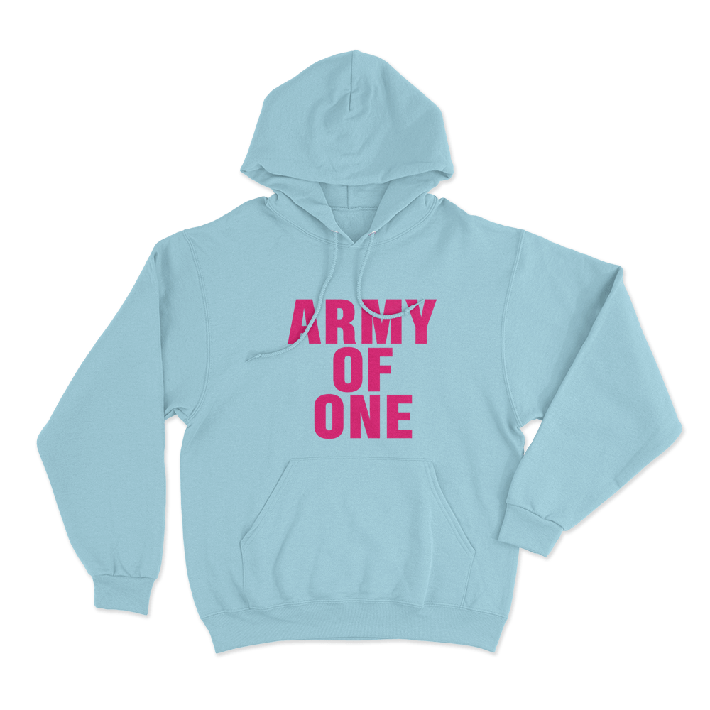 Army Of One Unisex Hoodie Sky Blue Army Of One Unisex Hoodie Sky Blue